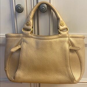 Cole Haan gold pebbled-leather handbag